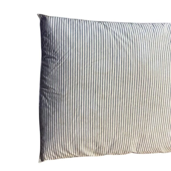 Vintage Handmade Feather Pillow Farmhouse Blue Ticking Used - Picture 15 of 16